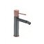 Grifo bidet monomando Line gris mate con champagne de Imex